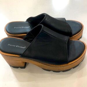 Pierre Dumas Colby-1 472500057 black wedge chunky fall womens size 9m sandals